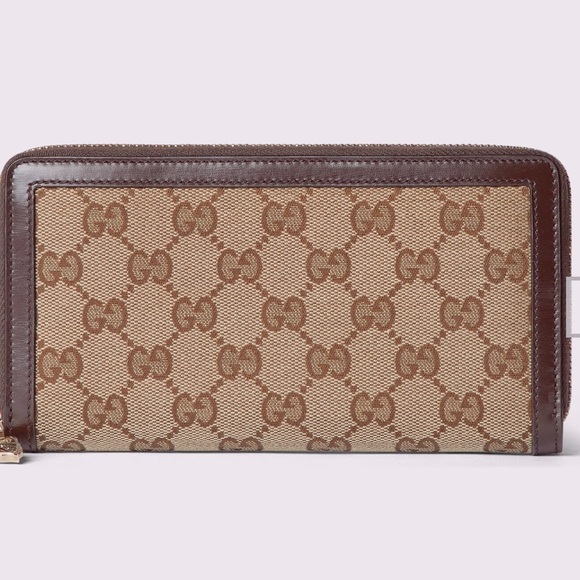 Gucci Handbags - GUCCI Monogram Calfskin Zip Around Wallet